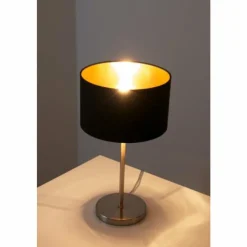 Lampes En Tissu-Luminaires Eglo Lampe de table Eglo Leuchten Maserlo Nickel mat, 1 lumière