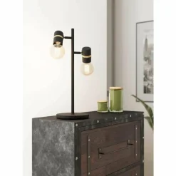 Luminaires Eglo Lampe de table Eglo LURONE Laiton, Noir, 2 lumières* Lampes À Poser