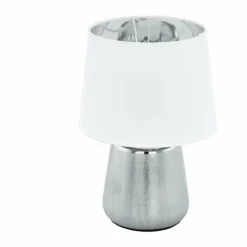 Lampes En Tissu-Luminaires Eglo Lampe de table Eglo MANALBA Argenté, 1 lumière