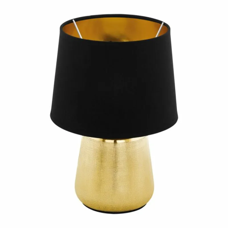 Lampes En Tissu-Luminaires Eglo Lampe de table Eglo MANALBA Or, 1 lumière