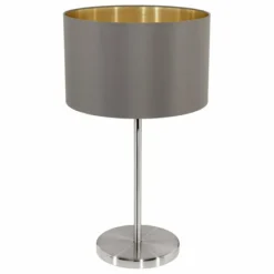 Lampes En Tissu-Luminaires Eglo Lampe de table Eglo MASERLO Nickel mat, 1 lumière