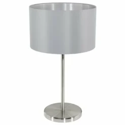 Lampes En Tissu-Luminaires Eglo Lampe de table Eglo MASERLO Nickel mat, 1 lumière
