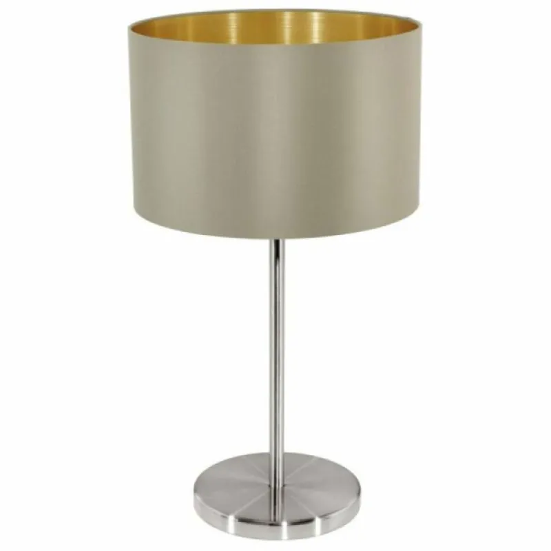 Lampes En Tissu-Luminaires Eglo Lampe de table Eglo MASERLO Nickel mat, 1 lumière