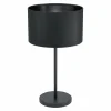 Lampes En Tissu-Luminaires Eglo Lampe de table Eglo MASERLO Noir, 1 lumière