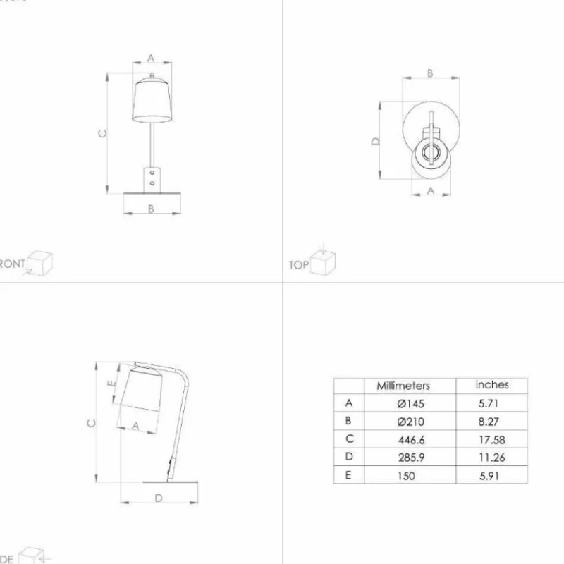 Luminaires Eglo Lampe de table Eglo ONEDA Noir, Blanc, 1 lumière* Lampes À Poser