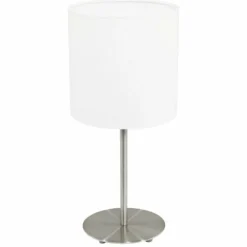 Lampes En Tissu-Luminaires Eglo Lampe de table Eglo PASTERI Nickel mat, 1 lumière