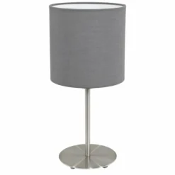 Lampes En Tissu-Luminaires Eglo Lampe de table Eglo PASTERI Nickel mat, 1 lumière