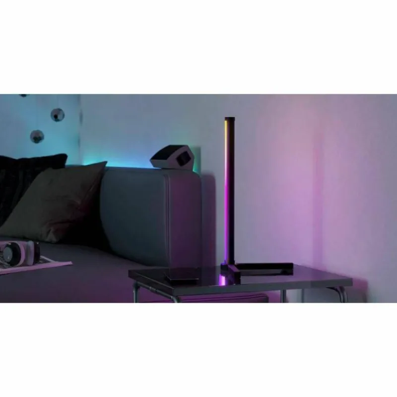 Luminaires Eglo Lampe de table Eglo RGBIC LED Noir, 1 lumière, Télécommandes, Changeur de couleurs* Éclairage Led