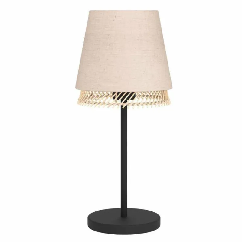 Style Boho-Chic-Luminaires Eglo Lampe de table Eglo TABLEY Noir, 1 lumière