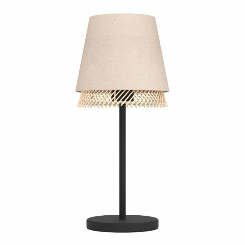 Style Boho-Chic-Luminaires Eglo Lampe de table Eglo TABLEY Noir, 1 lumière