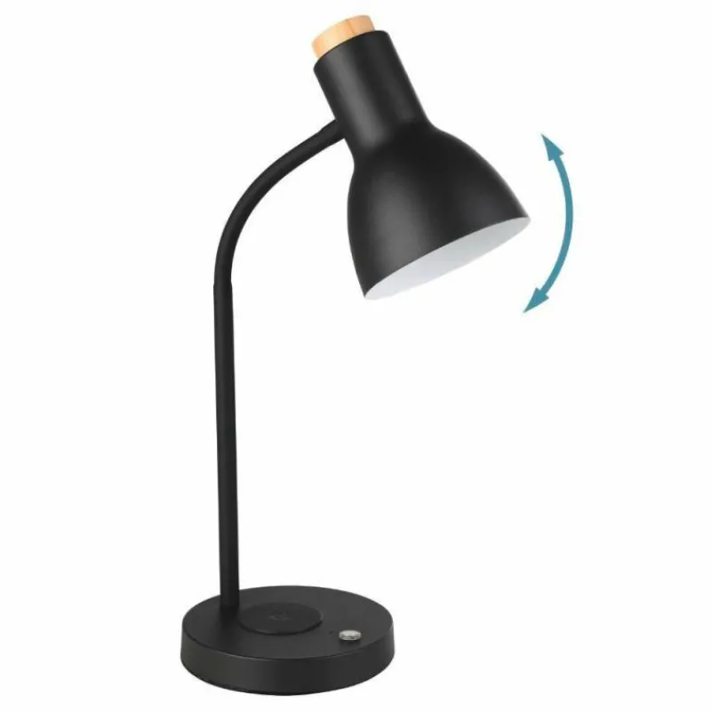Lampes En Bois-Luminaires Eglo Lampe de table Eglo VERADAL-QI LED Brun, Noir, 1 lumière