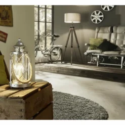 Luminaires Eglo Lampe de table Eglo VINTAGE Brun foncé, Argenté, 1 lumière