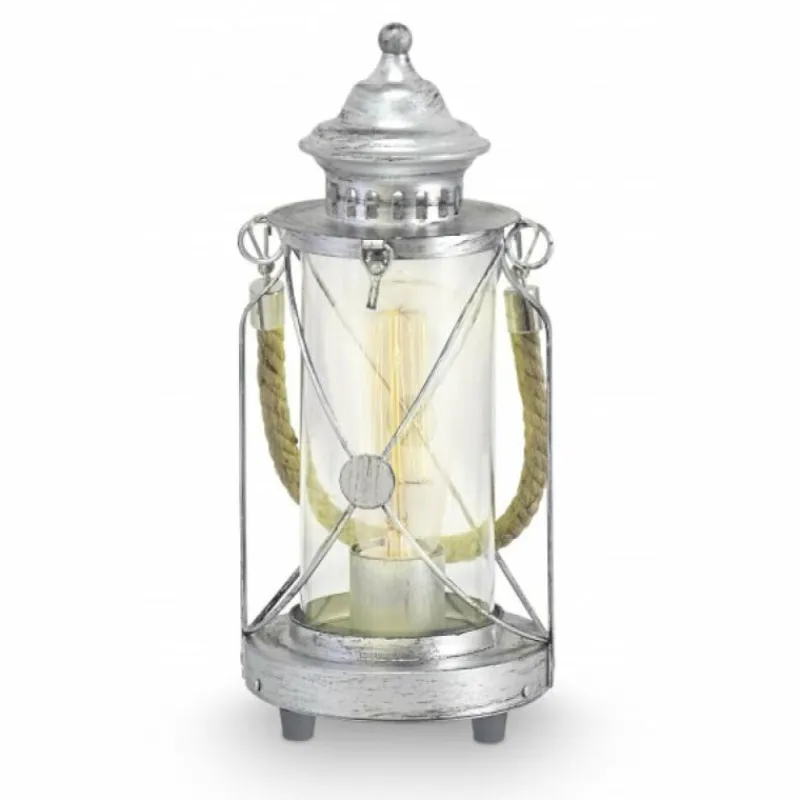 Luminaires Eglo Lampe de table Eglo VINTAGE Brun foncé, Argenté, 1 lumière