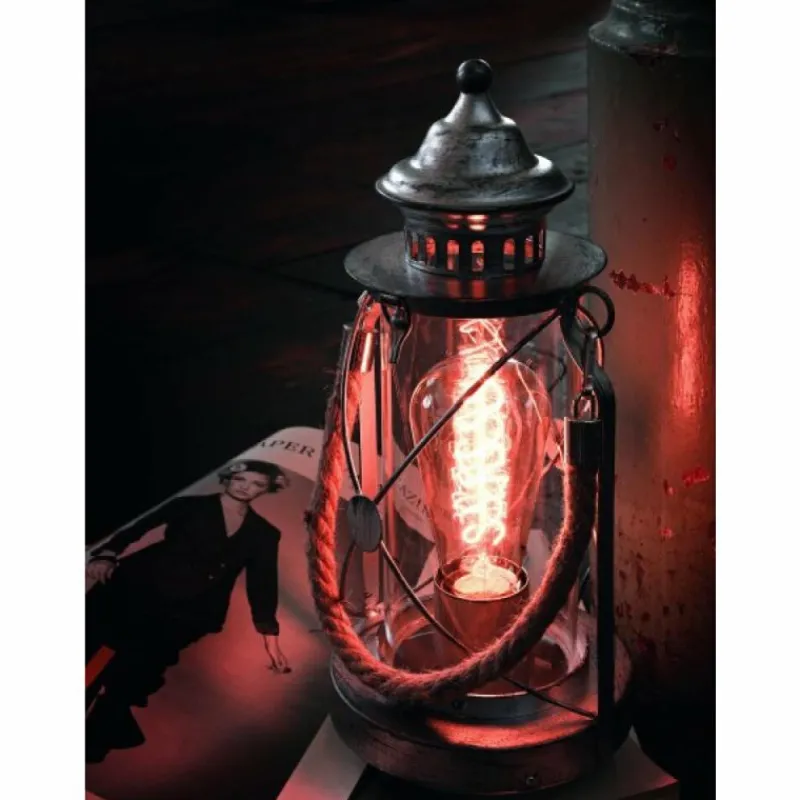 Luminaires Eglo Lampe de table Eglo VINTAGE Brun foncé, Argenté, 1 lumière