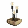 Lampes Vintages & Rétros-Luminaires Eglo Lampe de table Eglo-Leuchten WOOTTON Brun, Noir, 3 lumières