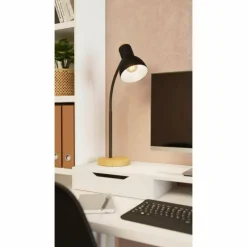 Lampes En Bois-Luminaires Eglo Lampe de table Eglo-Leuchten VERADAL Brun, Noir, 1 lumière