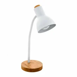 Lampes En Bois-Luminaires Eglo Lampe de table Eglo-Leuchten VERADAL Brun, Blanc, 1 lumière