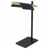 Lampes En Bois-Luminaires Eglo Lampe de table Eglo-Leuchten ERMUA LED Brun, Noir, 1 lumière