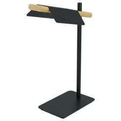Lampes En Bois-Luminaires Eglo Lampe de table Eglo-Leuchten ERMUA LED Brun, Noir, 1 lumière