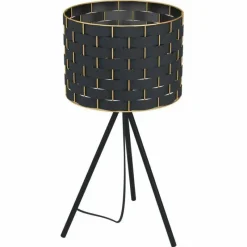 Lampes En Tissu-Luminaires Eglo Lampe de table Eglo-Leuchten MARASALES Noir, 1 lumière