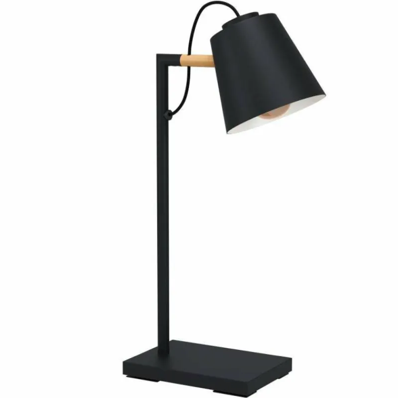 Lampes Vintages & Rétros-Luminaires Eglo Lampe de table Eglo-Leuchten LACEY Brun, Noir, 1 lumière