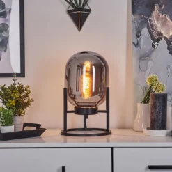 Suspension Verre Fumé-hofstein Lampe de table Elvange Noir, 1 lumière