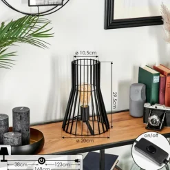 Lampes Industrielles-hofstein Lampe de table Emporia Noir, 1 lumière