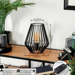 Lampes Industrielles-hofstein Lampe de table Emporia Noir, 1 lumière