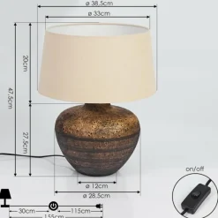 Lampes En Tissu-hofstein Lampe de table Exchange Brun, Blanc, 1 lumière