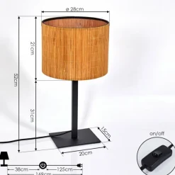 Style Boho-Chic-hofstein Lampe de table Exchange Noir, 1 lumière