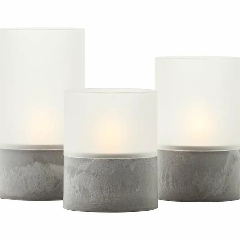 Luminaires Brilliant Lampe de table extérieure set de 3 Brilliant Bougie LED Gris, 1 lumière