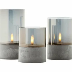 Suspension Verre Fumé-Luminaires Brilliant Lampe de table extérieure, set de 3 Brilliant Bougie LED Gris, 1 lumière