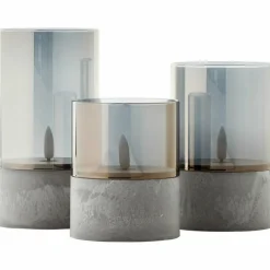 Suspension Verre Fumé-Luminaires Brilliant Lampe de table extérieure, set de 3 Brilliant Bougie LED Gris, 1 lumière