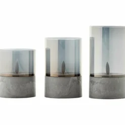Suspension Verre Fumé-Luminaires Brilliant Lampe de table extérieure, set de 3 Brilliant Bougie LED Gris, 1 lumière