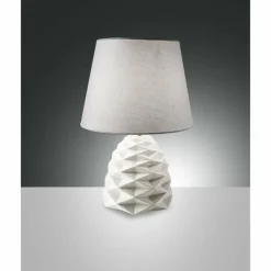 Lampes En Tissu-Luminaires Fabas Luce Lampe de table Fabas Luce Duchessa Blanc, 1 lumière