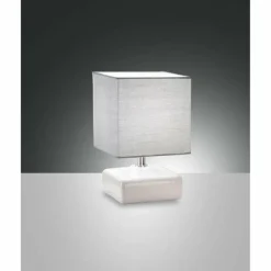 Lampes En Tissu-Luminaires Fabas Luce Lampe de table Fabas Luce Taro Blanc, 1 lumière