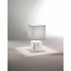 Lampes En Tissu-Luminaires Fabas Luce Lampe de table Fabas Luce Adda Blanc, 1 lumière