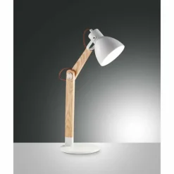 Luminaires Scandinaves-Luminaires Fabas Luce Lampe de table Fabas Luce Sveva Bois clair, Blanc, 1 lumière