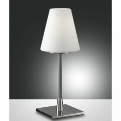 Luminaires Fabas Luce Lampe de table Fabas Luce Lucy big Nickel mat, 1 lumière