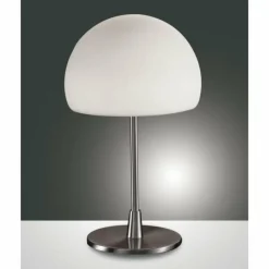 Luminaires Fabas Luce Lampe de table Fabas Luce Gaia big Nickel mat, 1 lumière