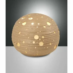 Style Boho-Chic-Luminaires Fabas Luce Lampe de table Fabas Luce Corvara Kaki, 1 lumière