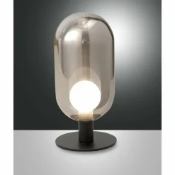 Luminaires Fabas Luce Lampe de table Fabas Luce Gubbio LED Noir, 1 lumière