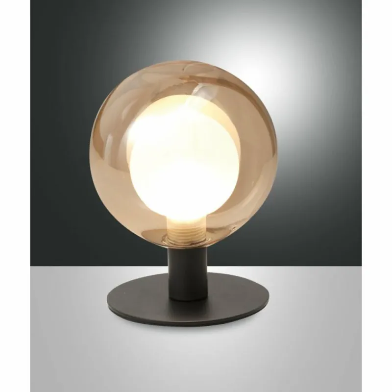 Luminaires Fabas Luce Lampe de table Fabas Luce Teramo LED Noir, 1 lumière