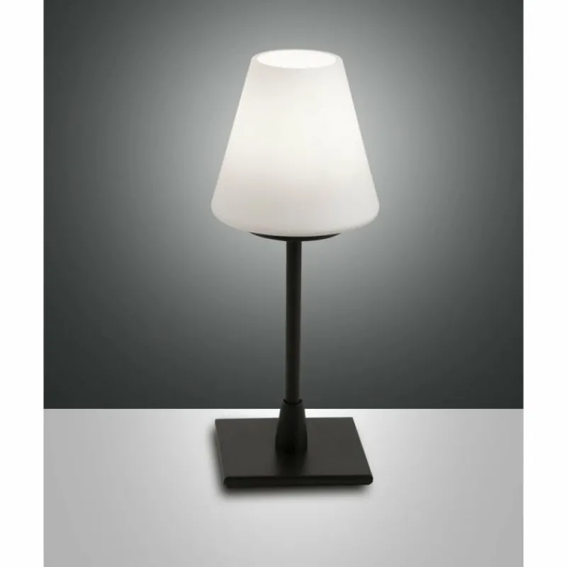 Luminaires Fabas Luce Lampe de table Fabas Luce Lucy LED Noir, 1 lumière