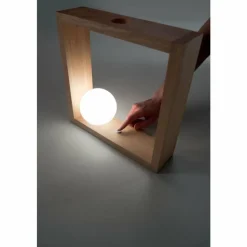 Lampes En Bois-Luminaires Fabas Luce Lampe de table Fabas Luce Kark LED Écru, 1 lumière