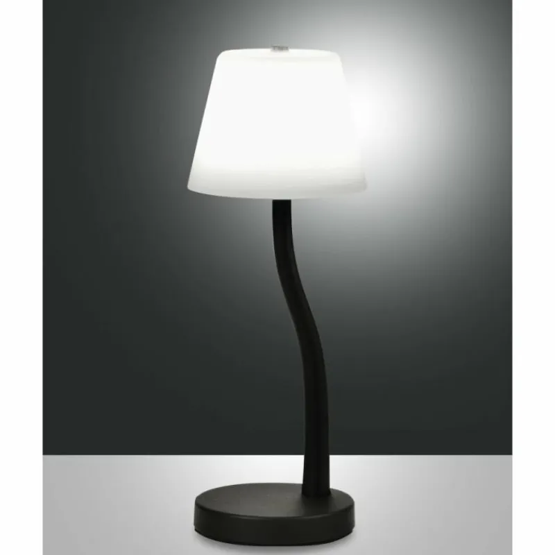 Luminaires Fabas Luce Lampe de table Fabas Luce Ibla LED Noir, 1 lumière