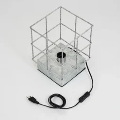 Lampes Industrielles-hofstein Lampe de table Fevaag Nickel mat, 1 lumière