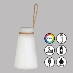 FHL easy Lampe de table Bruno LED Blanc, 1 lumière, Télécommandes, Changeur de couleurs* Éclairage Led