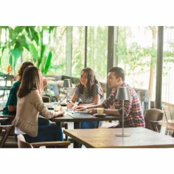 FHL easy Lampe de table Cosenza LED Argenté, 1 lumière, Changeur de couleurs* Éclairage Led