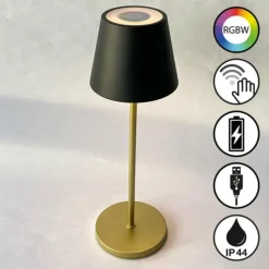 FHL easy Lampe de table Cosenza 2.0 LED Noir, 1 lumière, Changeur de couleurs* Lampes À Poser